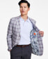 Фото #4 товара Men's Slim-Fit Plaid Linen Sport Coat