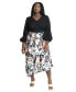 Фото #1 товара Plus Size Asym Tiered Printed Skirt