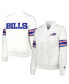 ფოტო #5 პროდუქტის Women's White Buffalo Bills Line Up Satin Full-Snap Varsity Jacket