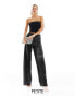 JDY Petite wide leg trousers in black glitter