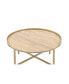 Фото #1 товара Mithea Coffee Table, Oak Table Top & Gold Finish