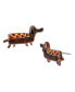 Multi-Colored Dachshund Hot Dog Stud Earrings