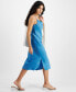 Фото #3 товара Women's Solid Cowlneck Slip Dress, Created for Macy's