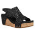 Фото #2 товара Corkys Carley Glitter Studded Wedge Womens Black Casual Sandals 30-5316-BKGL