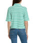 Stateside Stripe Jersey Linen-Blend Shirt Women's Green Xs