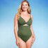 Фото #2 товара Women's Plunge Cut Out One Piece Swimsuit - Shade & Shore Dark Green 36C