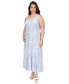 Фото #1 товара Plus Size Printed Sleeveless Maxi Dress