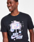 ფოტო #3 პროდუქტის Men's Relaxed-Fit Iridescent Basketball Graphic T-Shirt, Regular & Big & Tall