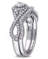 ფოტო #2 პროდუქტის Certified Diamond (3/4 ct. t.w.) Heart-Shape Infinity Bridal Set in 14k White Gold