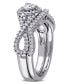 ფოტო #4 პროდუქტის Certified Diamond (3/4 ct. t.w.) Heart-Shape Infinity Bridal Set in 14k White Gold