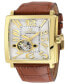 ფოტო #1 პროდუქტის Men's Avenue of Americas Intravedere Brown Leather Watch 44mm