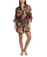 ფოტო #1 პროდუქტის Women's Printed Satin Wrap Robe