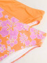 Фото #4 товара Simply Be 2 pack frill detail bikini bottoms in orange and pink floral