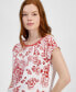 ფოტო #3 პროდუქტის Women's Printed-Front Crewneck Top