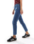 Bershka comfort fit mom jean in mid blue