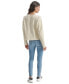 ფოტო #2 პროდუქტის Women's Metallic Cable Knit Crewneck Sweater