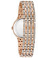 ფოტო #3 პროდუქტის Women's Crystal Accented Rose Gold-Tone Stainless Steel Bracelet Watch 32mm 98L235