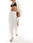 ASOS DESIGN Kayla mix and match beach wide leg trouser in white