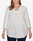 ფოტო #1 პროდუქტის Plus Size Macrame Voile Woven Tunic Top