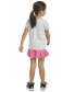 Фото #2 товара Комплект одежды Adidas для девочек "Двухцветная футболка с графическим принтом и скорт"
