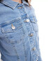 Фото #4 товара ONLY cropped denim jacket in light wash blue