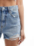 Фото #7 товара Stradivarius ripped denim short in medium blue