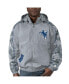 Фото #1 товара Men's Gray Distressed Indianapolis Colts Thursday Night Gridiron Throwback Full-Zip Jacket
