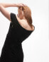 Фото #4 товара Topshop jersey bandeau ruched midi dress in black