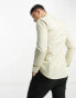 New Look muscle fit poplin shirt in oatmeal