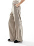 Selected Femme high waist wide fit trousers in beige грейдж, 40 - фото #9