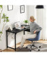 Modern Simple Style Wooden Work Office Desks With Storage, 63 Inch, Black