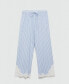 Women's Embroidered Striped Trousers