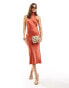 Pretty Lavish exclusive to ASOS Raleigh cowl back satin midaxi dress in terracotta