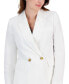 ფოტო #2 პროდუქტის Women's Linen-Blend Double-Breasted Blazer