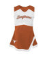 Фото #3 товара Платье для малышей OuterStuff Texas Orange, White Texas Longhorns Cheer Captain Jumper Dress.
