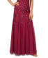 ფოტო #4 პროდუქტის Women's One-Shoulder Beaded Evening Gown