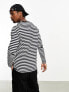 Tommy Hilfiger stretch slim fit long sleeved t-shirt in black and white stripe