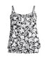 Women's DDD-Cup Blouson Tummy Hiding Tankini Swimsuit Top Adjustable Straps