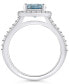 Фото #3 товара Aquamarine (1-7/8 ct. t.w.) and Diamond (1/2 ct. t.w.) Halo Ring in 14K White Gold