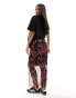 Фото #3 товара Mamalcious Maternity abstract mesh maxi skirt in red abstract print