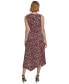 Women's Sleeveless Printed Angled-Hem Dress