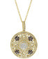 ფოტო #1 პროდუქტის EFFY® White Diamond (1/3 ct. t.w.) and Espresso Diamond (7/8 ct. t.w.) 18" Filigree Pendant Necklace in 14k Gold