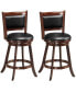 Фото #1 товара Set of 2 24'' Swivel Counter Stool Wooden Dining Chair