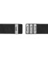 ფოტო #2 პროდუქტის Men's Black Leather Strap Bracelet in Sterling Silver