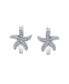 Фото #3 товара Vacation Beach CZ Nautical Charm Starfish Huggie Mini Hoop Earrings For Women Rose Gold Plated Sterling Silver