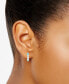 ფოტო #4 პროდუქტის Cultured Freshwater Pearl (3-1/2 - 4mm) & Enamel Oval Hoop Earrings in Sterling Silver