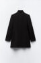 Double-breasted high neck wool blend coat