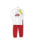 ფოტო #6 პროდუქტის Baby Boys Cotton Pajama Set, Red Truck Bows