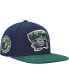 ფოტო #5 პროდუქტის Men's Navy, Green Vancouver Grizzlies Hardwood Classics Grassland Fitted Hat