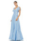 ფოტო #7 პროდუქტის Women's Ieena Flounce Short Sleeve Satin A Line Gown